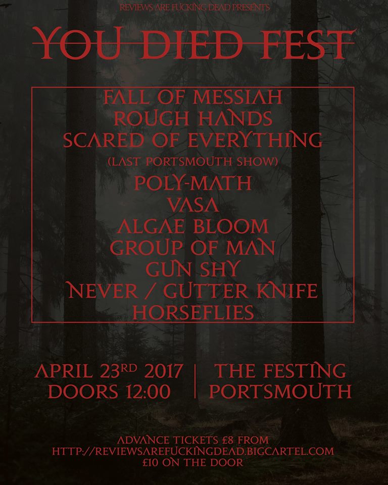 Image of YOU DIED Fest ft. Fall of Messiah, Rough Hands & More