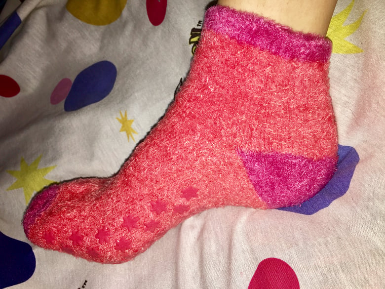 Image of Worn Fuzzy Socks