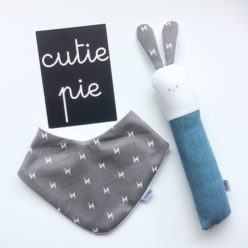 Image of Vinty Bunny Rattle Choose Your Fabric
