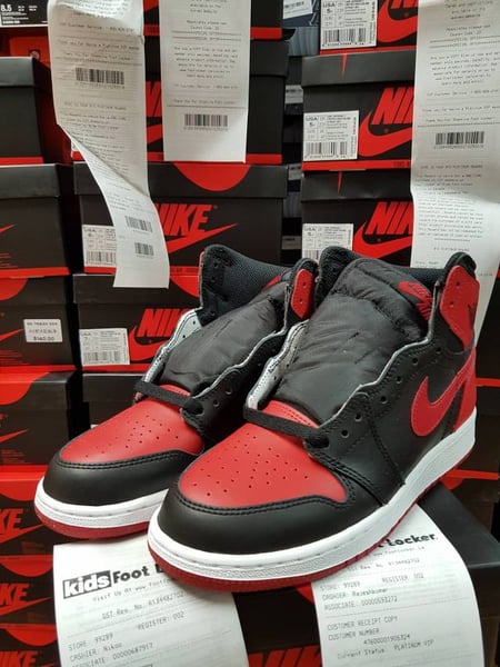 Image of Nike Air Jordan 1 High Retro OG BG Banned Bred Youth GS