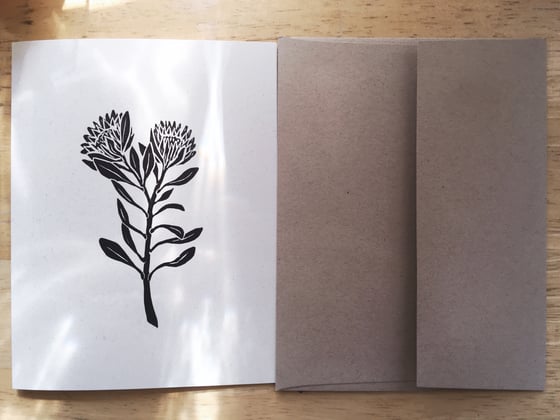 Image of Linocut Flowering Plant Card Set 