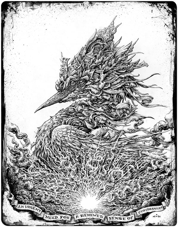Image of "Urgent Need" original bird inks