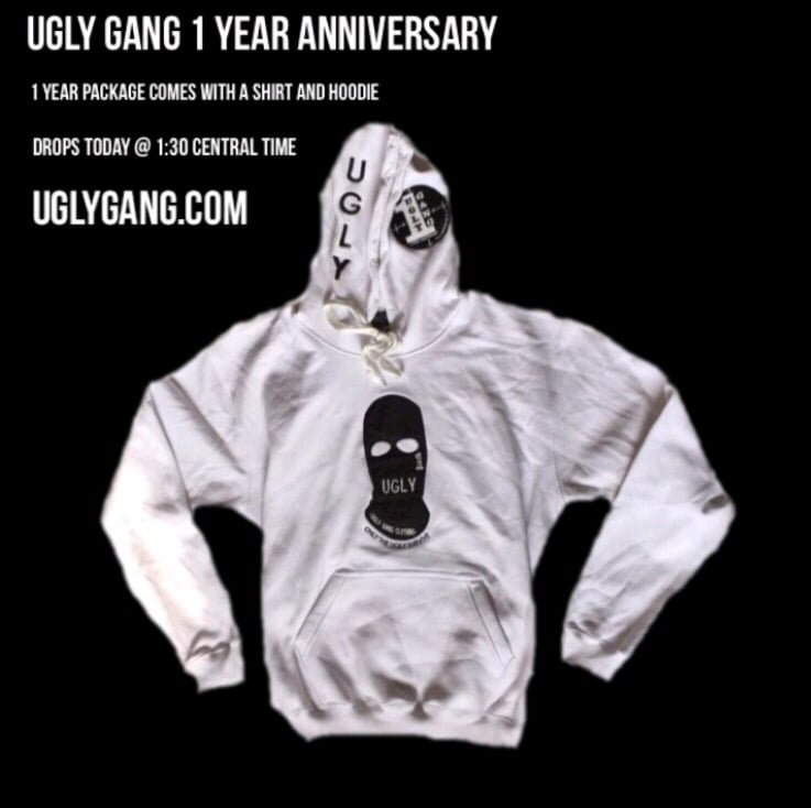 1 Year Anniversary Ski Mask Package (hoodie & shirt) Ugly Gang