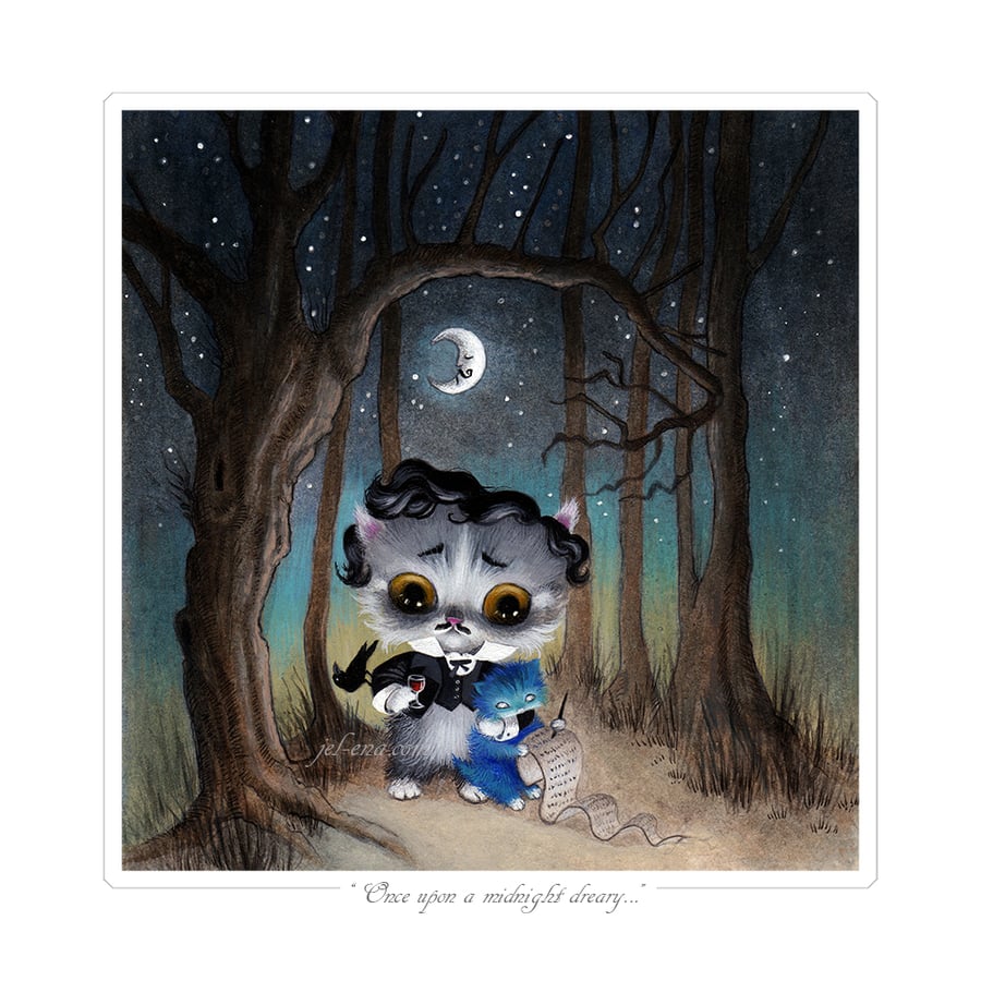 Image of "Once upon a midnight dreary..." Edgar Allan Poe, Limited Edition Print