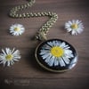 Pressed Real Daisy Pendant