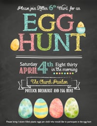 Easter Egg Hunt - Chalkboard- Flyer- Sign- Announcement
