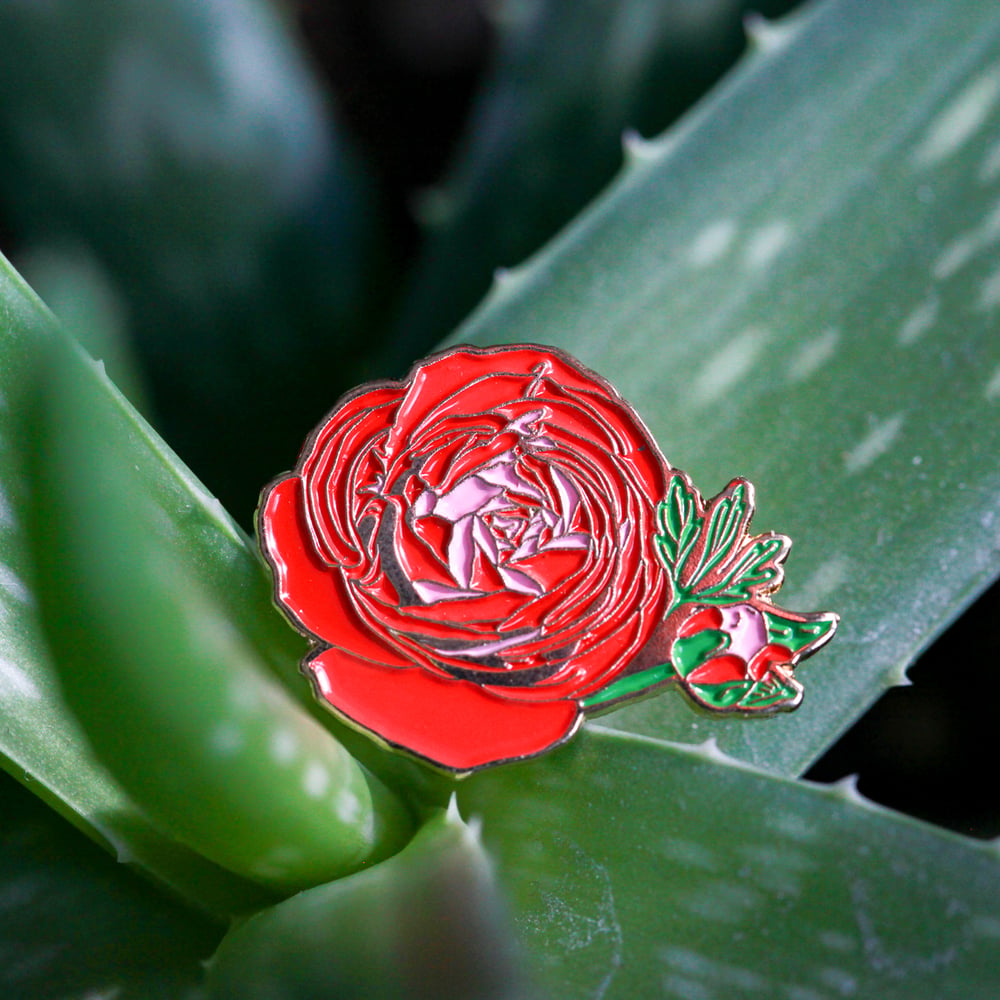 Image of Ranunculus Flower Enamel Pin