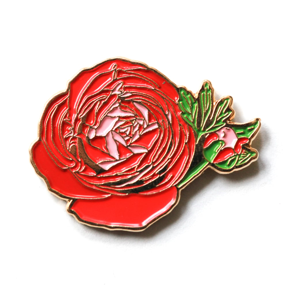 Image of Ranunculus Flower Enamel Pin