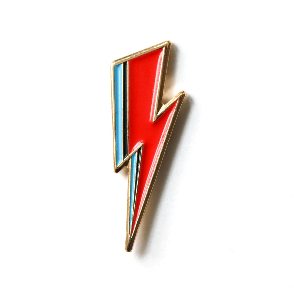 Image of Gold Bowie Bolt Enamel Pin
