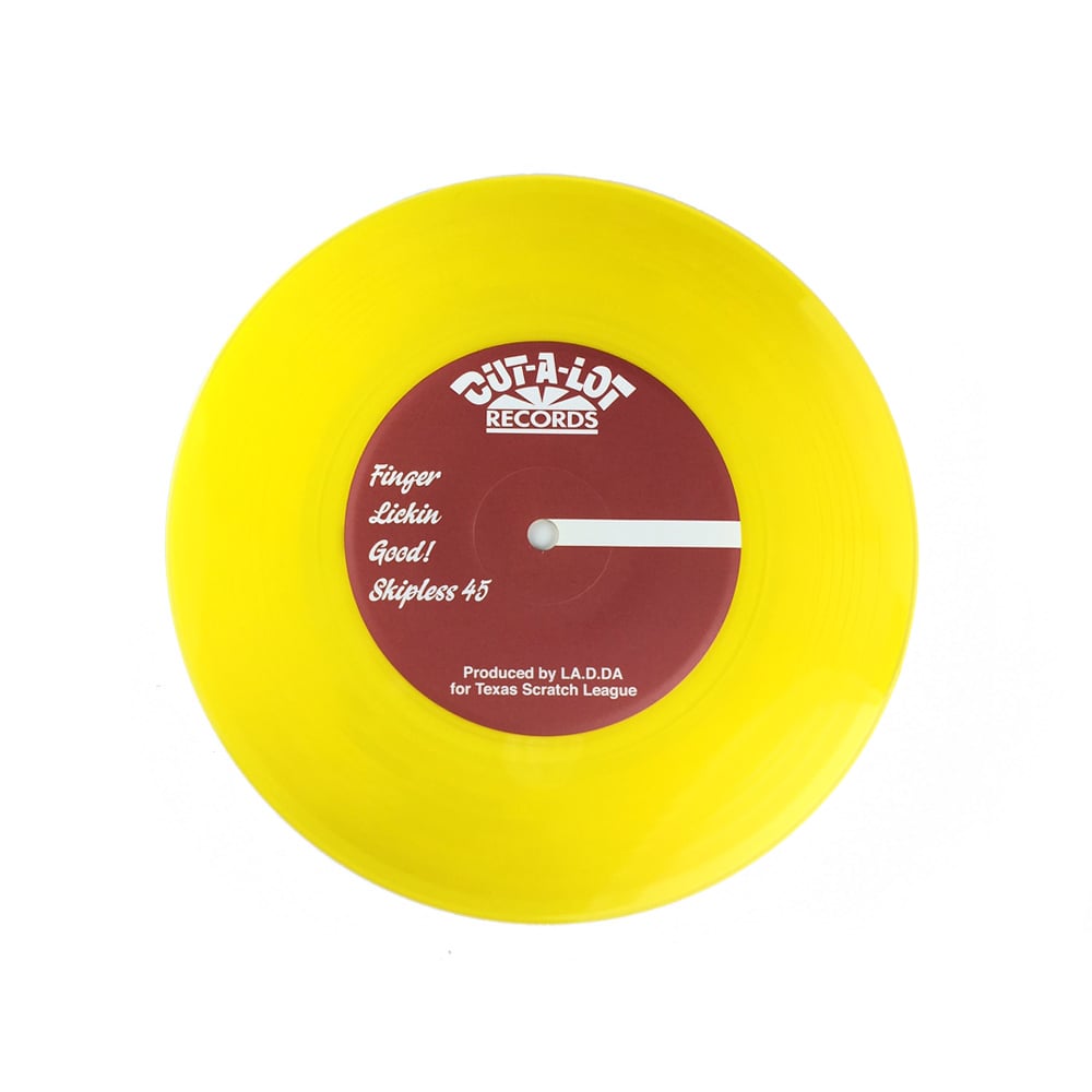 Image of D-STYLES X DJ LA.D.DA – FINGER LICKIN GOOD SKIPLESS 7″ (Yellow Transparent)