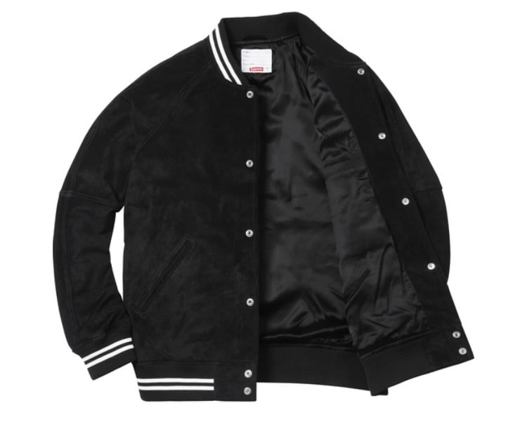 supreme suede varsity jacket
