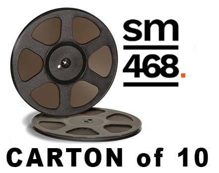 ANALOG TAPES — CARTON of SM468 1/4 X2500' 10.5 Trident Plastic Reel  Hinged Box