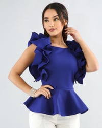 Image 3 of Side ruffled peplum top
