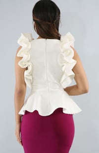 Image 2 of Side ruffled peplum top