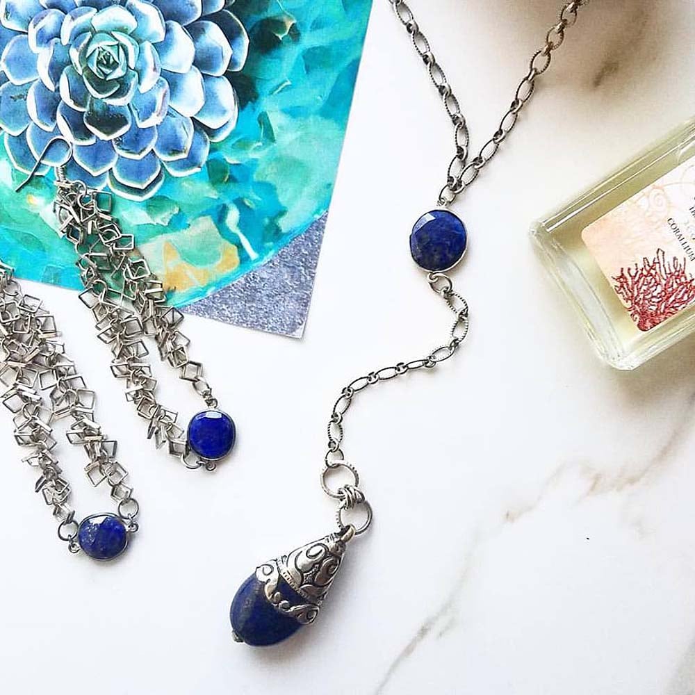 Image of DANCING LAPIS EARRINGS