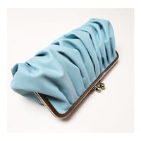 Image 4 of *NEW* Gathered Powder Blue Leather Clutch