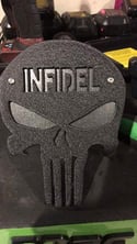 Punisher Skull with "INFIDEL" Hitch Cover - Two Layer