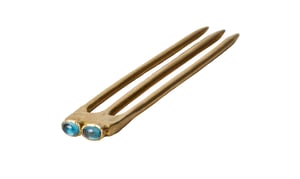 Image of Double Hair Pin Aquamarine