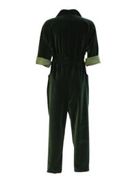 Image 2 of Mørkegrøn velour buksedragt