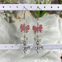 Image 2 of Red Dangly Earrings