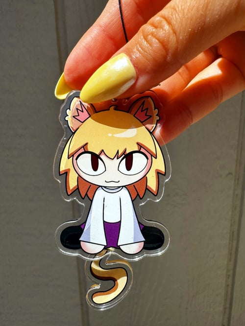 Image of Neco Arc tail wagging acrylic keychain
