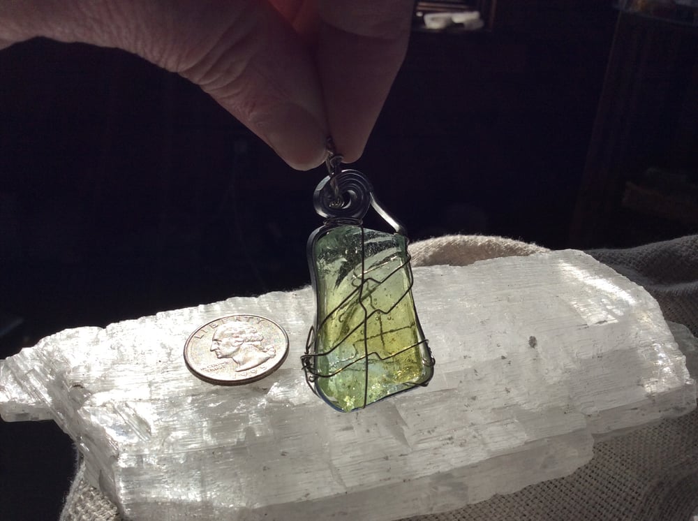 Image of Lime Green Andara Crystal Pendant