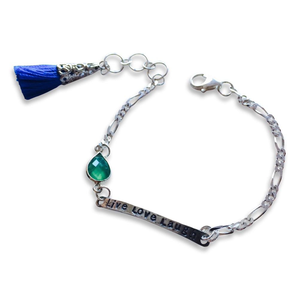 Image of LIVE-LOVE-LAUGH & TASSEL BRACELET