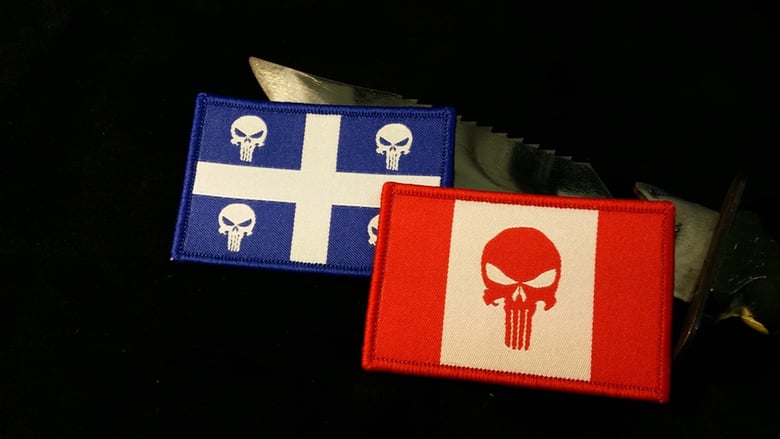 Image of Canada or Quebec Skull Flag, Morale Velcro Patch
