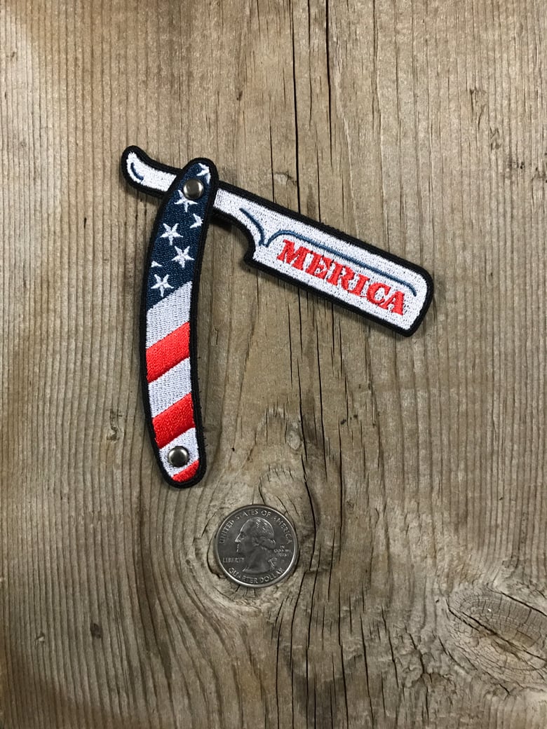 Image of V.2 Embroidered Straight Razor "USA"