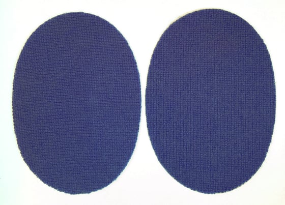 Image of Iron-On Cashmere Elbow Patches  - Navy Ovals