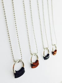 Image 5 of LUCID777 - DIRT POOR LEATHER "O" RING-BALL/CHAIN NECKLACE