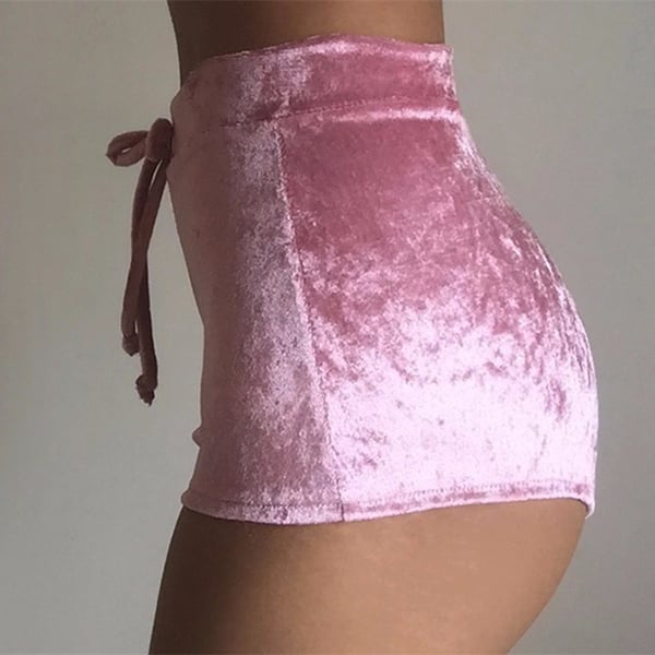 Image of Pink Velvet Shorts