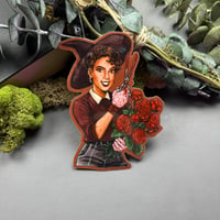 Image 1 of Rose Pruning Witch Vinyl Sticker