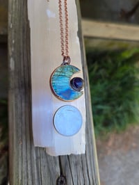 Image 3 of Electroformed Labradorite moon snd Amerhyst necklace 01