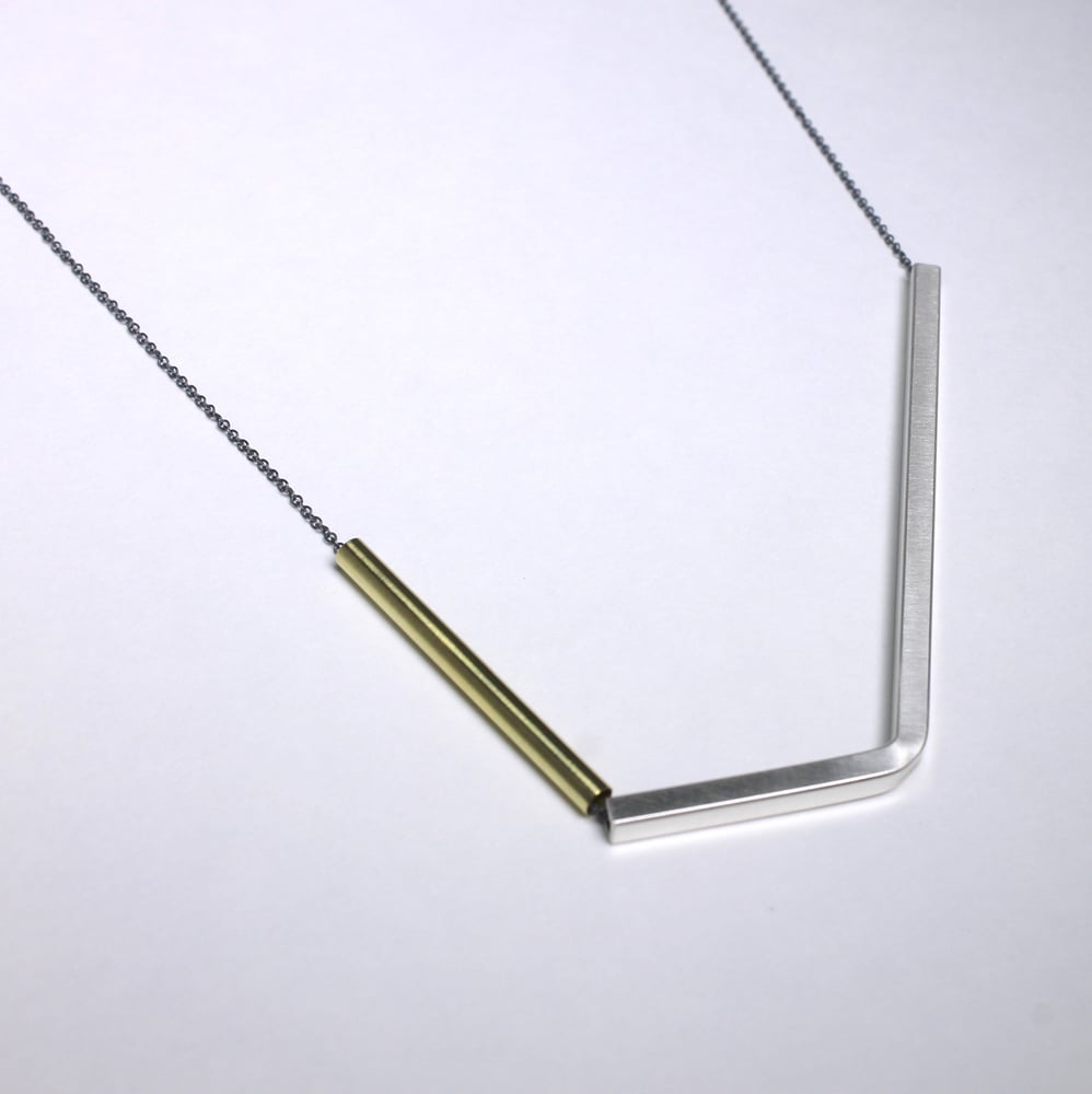 Image of bent square necklace