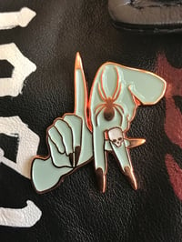 Image 1 of Rose Gold Los Angeles hands enamel pin