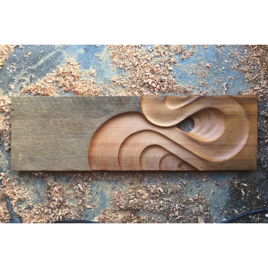 Image of Breaker. Red cedar wall hanging.