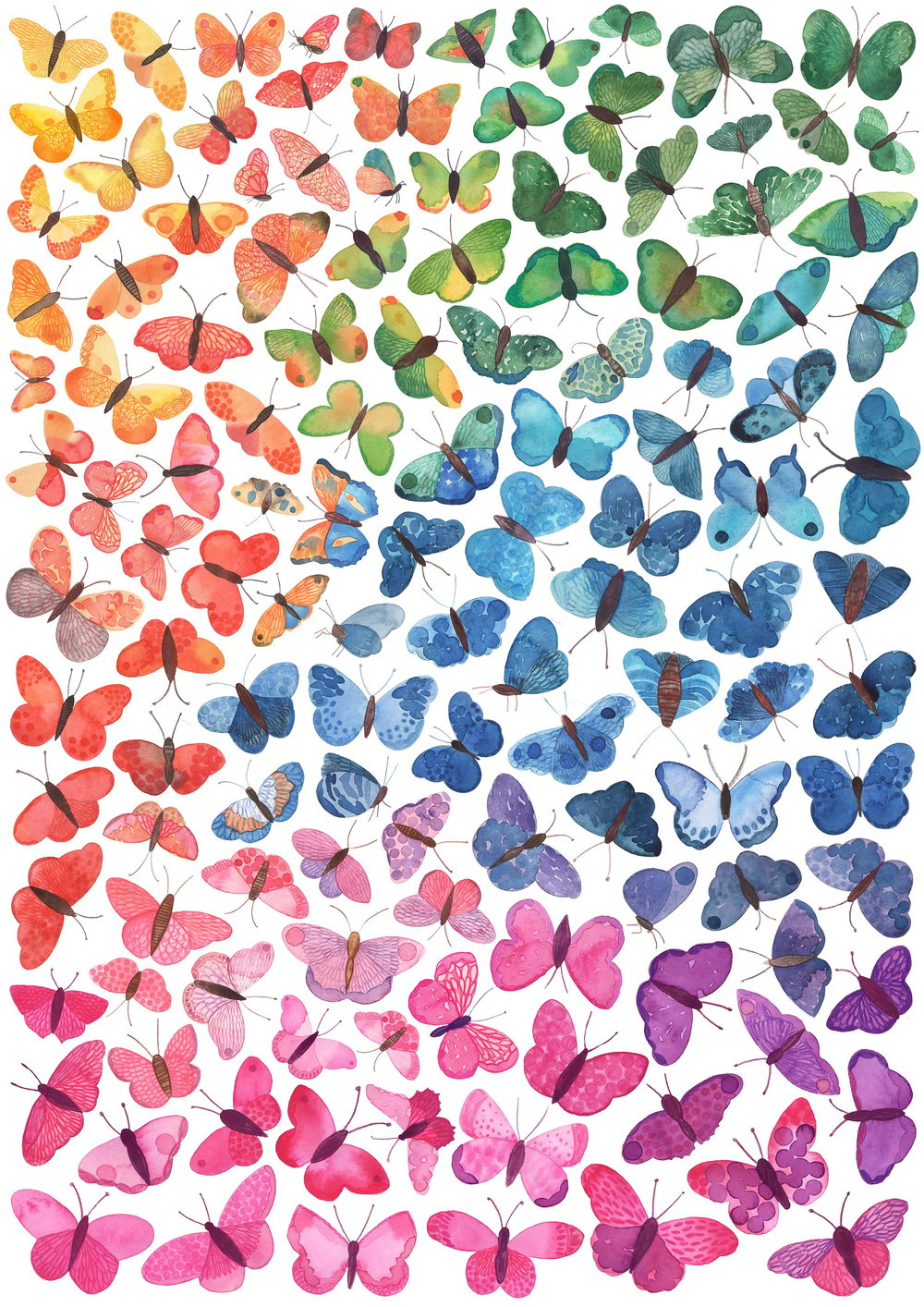 Image of Ombré Butterflies Fine Art Print