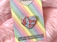 Image 4 of Geo Heart Glitter Enamel Pin