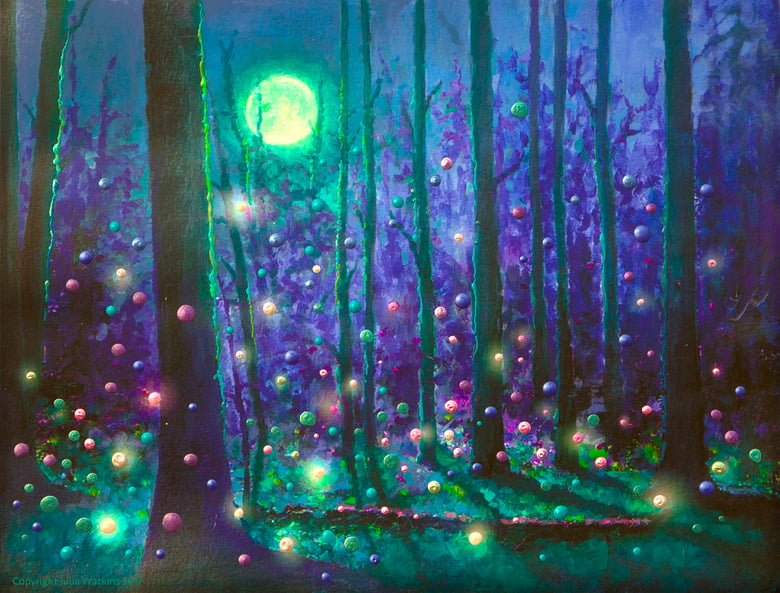 Image of Fairy Forest Magical Energy Painting - Gicleee Print