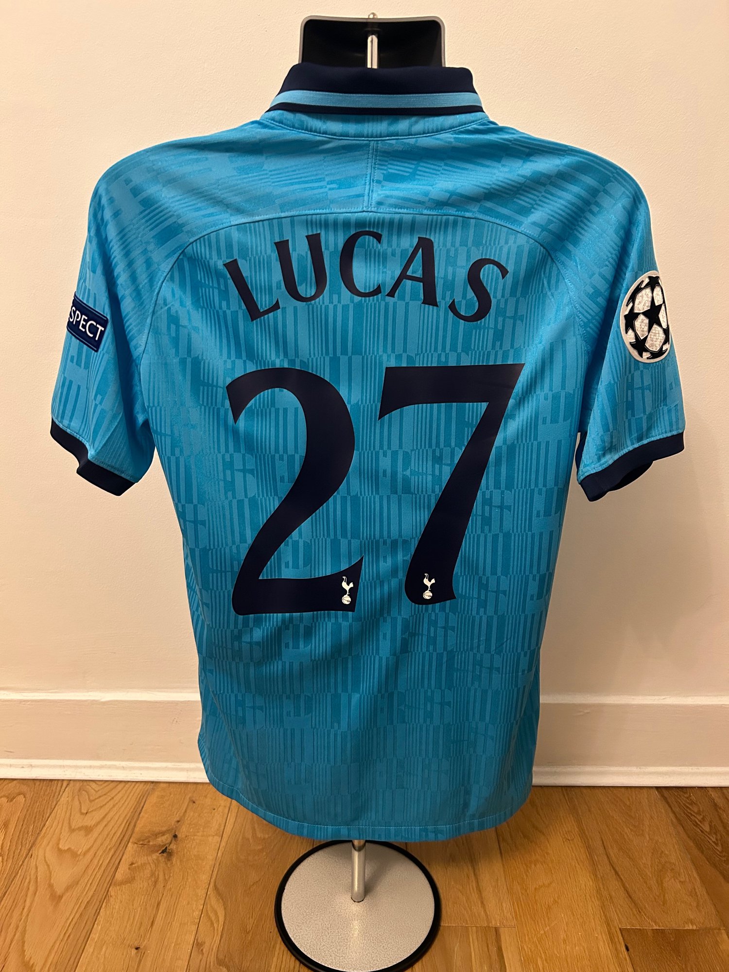 Image of Tottenham Hotspur “LUCAS 27” 2019/20 Third Shirt + UCL patches (M)