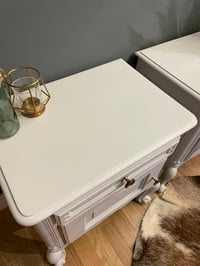 Image 4 of French oak white bedside tables 