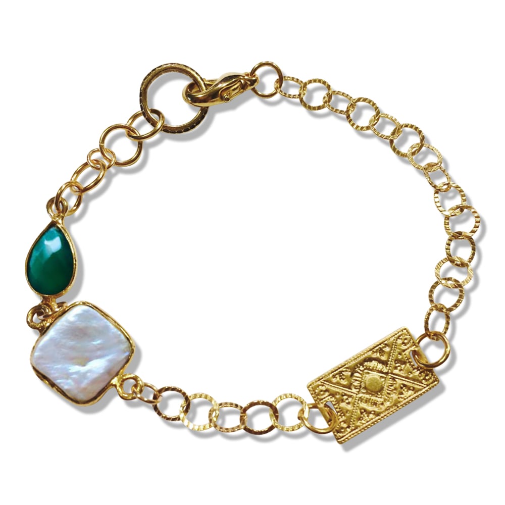 Image of GRACIE PEARL & RAINDROP BRACELET
