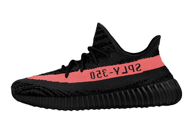 red and black yeezy boost 350