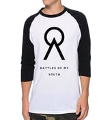 Image of 'Battles Of My Youth' baseball style tee.