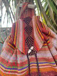 Image 3 of MALIA Mexican Baja woven fabric Backpack - ORANGE