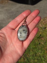 Image 3 of Electroformed green tourmaline in quartz necklace 03