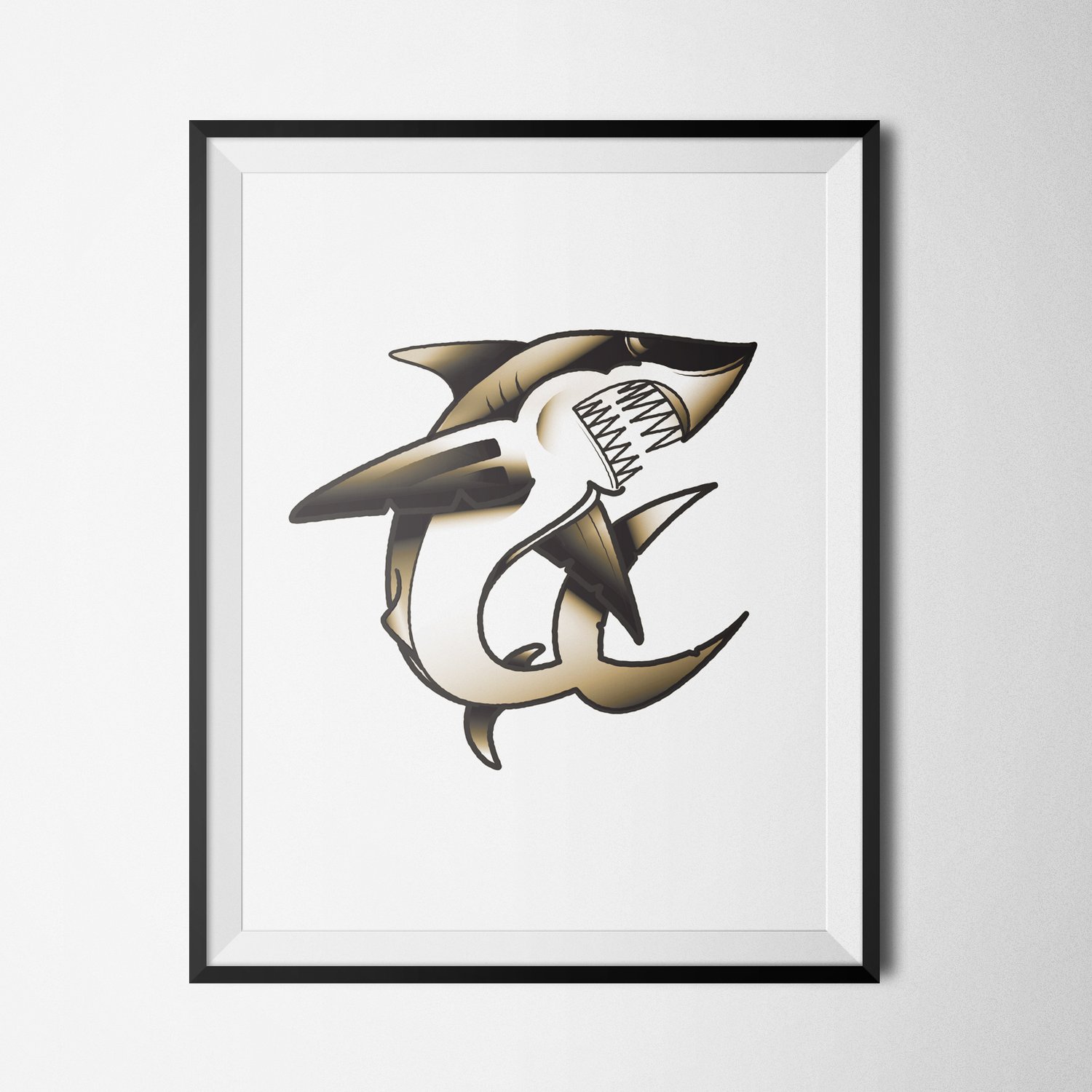 Image of SHARK FLASH - PRINT (BROWN|8.5X11)