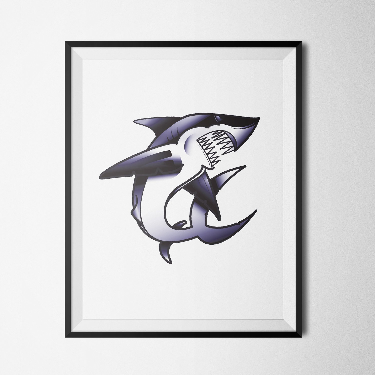Image of SHARK FLASH - PRINT (BLUE|8.5X11)