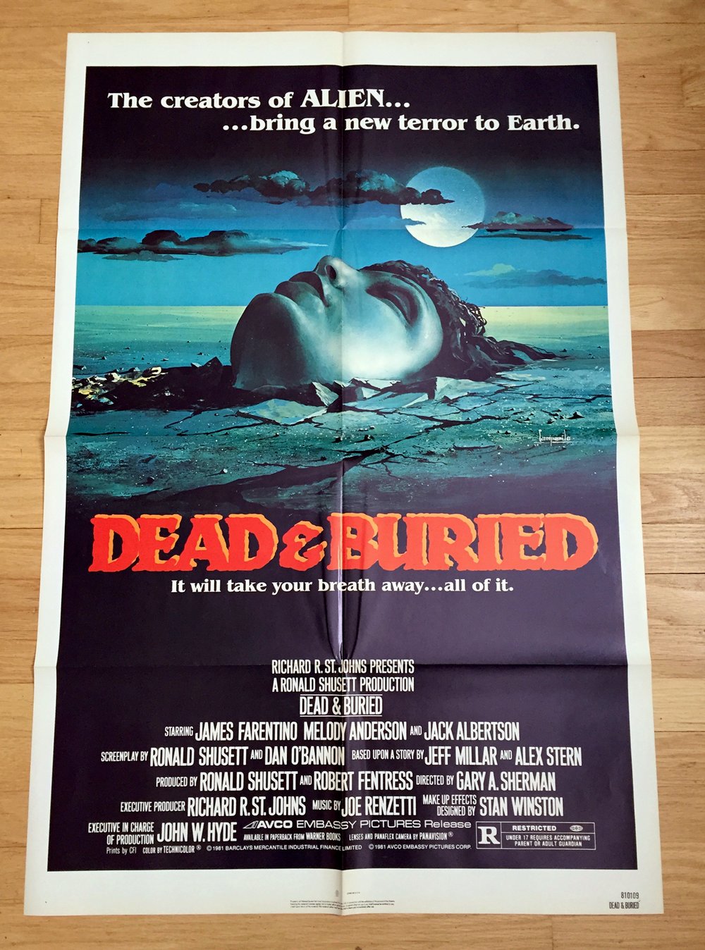 1981 DEAD & BURIED Original U.S. One Sheet Movie Poster